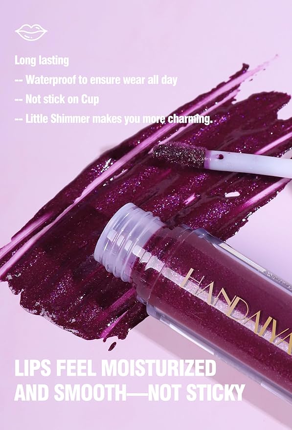 Shimmer Matte Lip Gloss, Diamond Shiny Waterproof Lipstick, Glitter Lipstick for Lips, Eyes, Cheeks (#03)