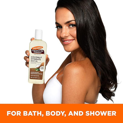 Palmer's Coconut Oil Formula Body Oil, Body Moisturizer with Green Coffee Extract, Bath Oil for Dry Skin, 8.5 Ounces (Pour Cap)