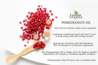 cocojojo Pomegranate Seed Oil Pure Cold Pressed 16 oz Refined Perfect for Skin Hair Nails Cuticles