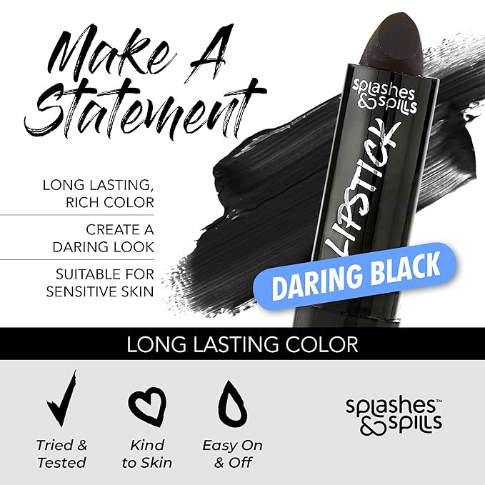 splashes & spills Vivid Black Lipstick - 2