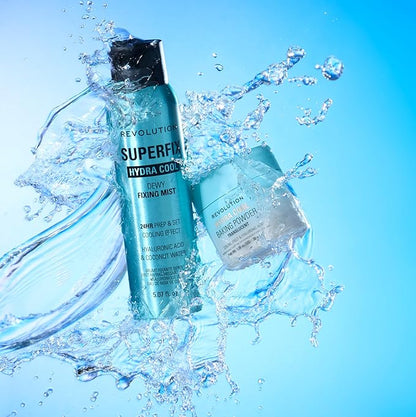 Revolution, Superfix Hydra Cool Prep + Fix Continuous Fixing Mist, Hydrating Face Spray for Makeup, Infused with Aloe Vera, Vegan & Cruelty Free, 5.7 oz