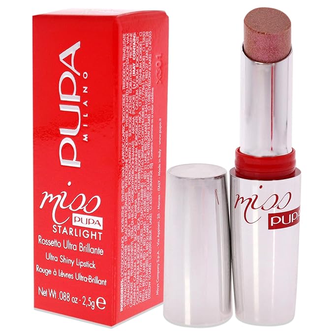 PUPA Milano Miss PUPA Milano Starlight Ultra-Shiny Lipstick - Semi-Transparent Color And Micro Pearls - Balmy Texture -Radiance - Blends Gently On Lips - 700 Charming Charlotte - 0.88 Oz