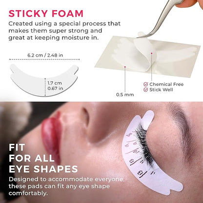 LLBA Biogel Eye Pads for Lash Extensions, Soft Sticky Under Eye Patches for Sensitive Skin, Eyelash Perm Lamination, Lash Extension Remover Supplies (10 Pairs, Style 1)