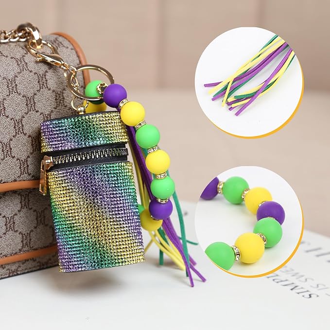 Lipstick Keychain, Leather Diamond Lip Gloss Holder, Stylish Gloss