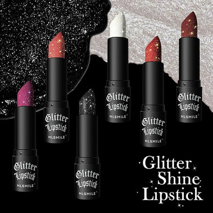 Glitter Lipstick Long Lasting Waterproof Sparkling Shimmer Metallic Glitter