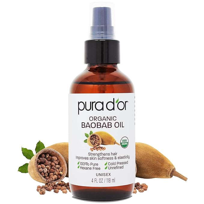 PURA D'OR Organic Baobab Oil (4oz
