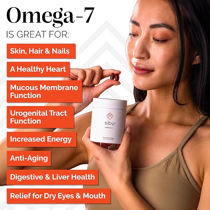 sibu Omega-7 Softgels Starter Kit, Premium Organic Himalayan Sea Buckthorn Oil (60ct, 30 Day Supply) – Supplement for Healthy Skin, Hair, Nails and Dryness