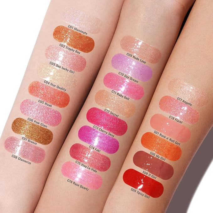 Oulac Shine Liquid Lipstick for Women-Lip Plumper Lip Gloss for Dry Lip Care, Lightweight Soft and Hydrating Lip Tint Stain with Vitamin E & Rose Oil Vegan & Cruelty-Free, S08