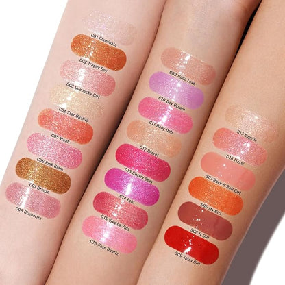 Oulac Shine Liquid Lipstick for Women-Lip Plumper Lip Gloss for Dry Lip Care, Lightweight Soft and Hydrating Lip Tint Stain with Vitamin E & Rose Oil Vegan & Cruelty-Free, S08