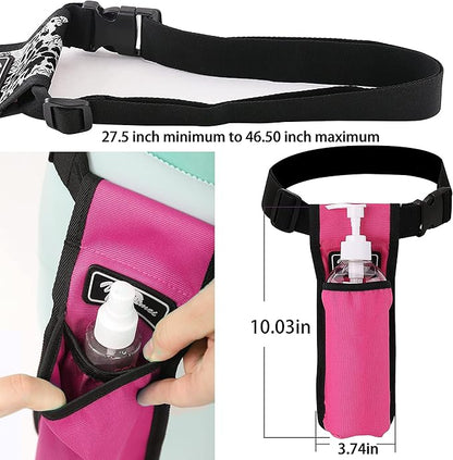Massage Bottle Bag Massage Therapist Holster Massage Lotion Holster Massage Oil Holster（YR-1KD-Rose Red）
