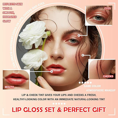 4 Colors Lip Tint Stain Set,Moisturizing Mini Liquid Set,Moisturizing