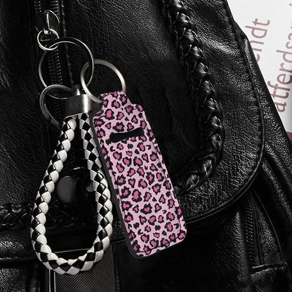 Horeset Lipstick Holder Keychains Peach Pattern Women's Lip Ring