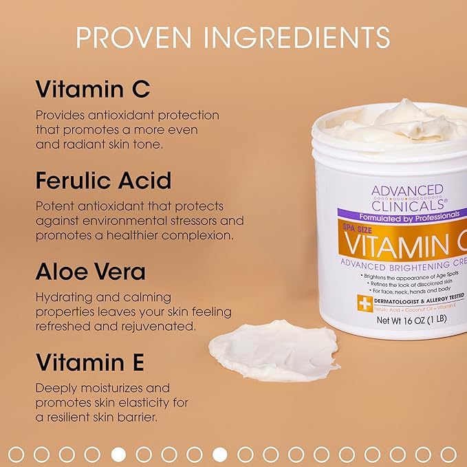 Advanced Clinicals Vitamin C Cream Face Aging