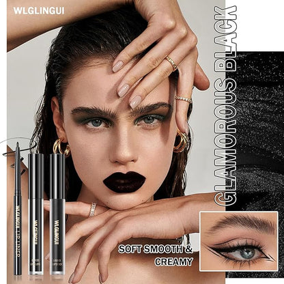 3Pcs Black Matte Liquid Lipstick and Lip Liner Long