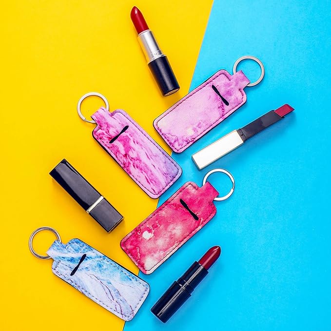 Blulu 10 Pieces Lipstick Holder Keychains Clip-on Lipstick