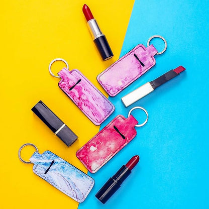 Blulu 10 Pieces Lipstick Holder Keychains Clip-on Lipstick