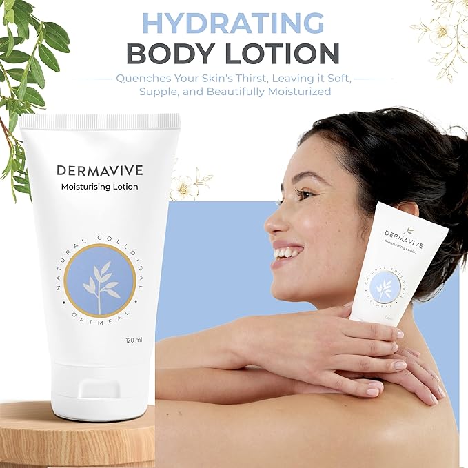 Moisturising Lotion, Hydrating Body Lotion, pH Balanced Nourishing Moisturizer, Non-Greasy Moisturizing Lotion with Natural Colloidal Oatmeal for Dry Skin, 120ml (4.05 fl oz)