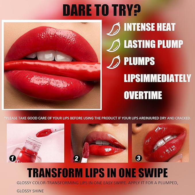 Plumping Lip Gloss With Chili Extract, Fuller Lips Plumping
