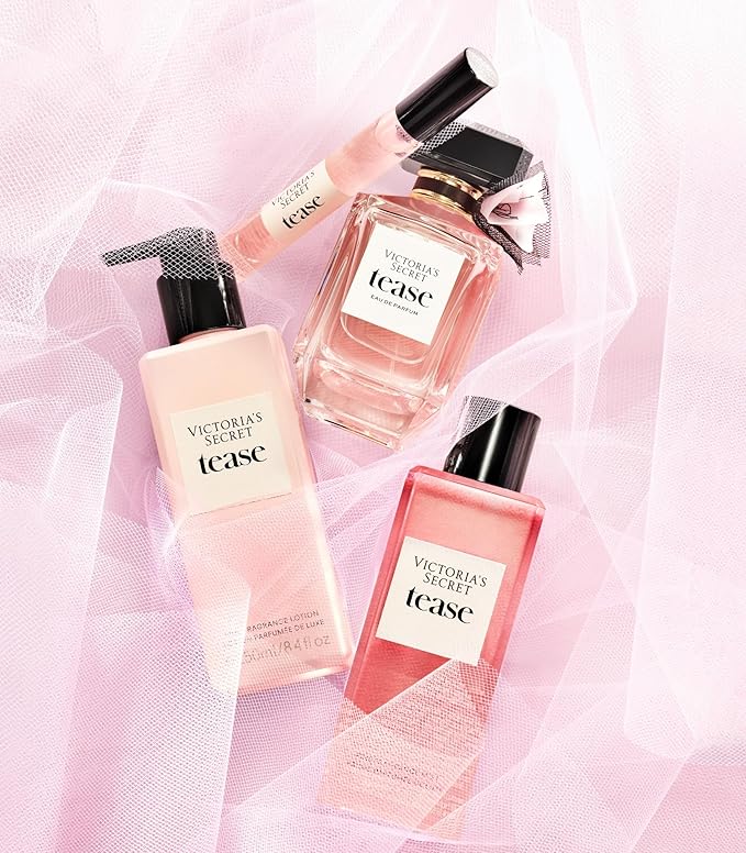 Victoria's Secret Fragrance Lotion, Tease Body Lotion for Women, Notes of White Gardenia, Anjou Pear, Black Vanilla, Tease Collection (8.4 oz)