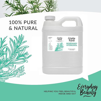 Rosemary Hydrosol - Bulk 32 Fl Oz - Alcohol-Free Vegan All Natural Refreshing for Face, Scalp & Hair - Uplifts, Calming & Soothing for All Skin Types…