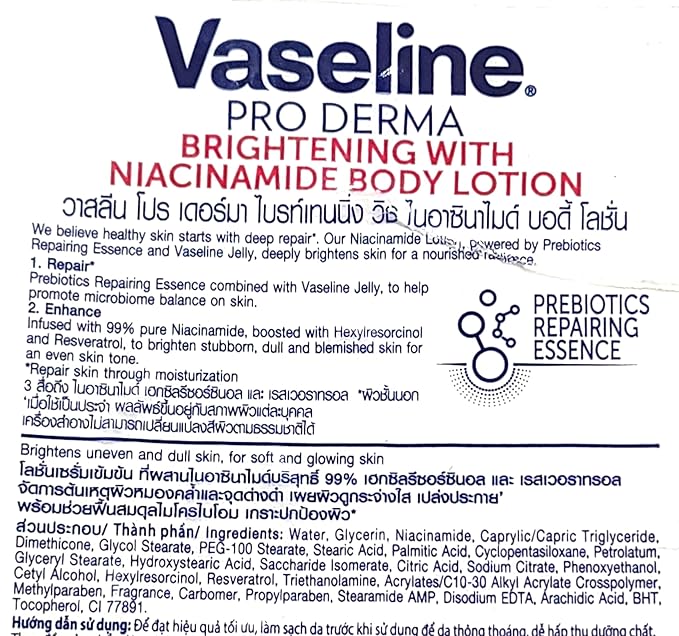 Vaseline Pro Derma 3 Brightening Body