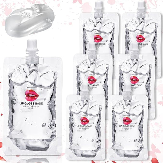 6 Pcs 100ml Lip Gloss Base Clear Lip Balm Base Moisturize Lip Gloss Base for DIY Lip Gloss Making Kit Makeup Gift Kits for Women Oil Material Makeup Lipstick Primer for Handmade Lip Balms