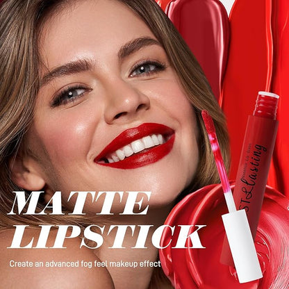Matte Liquid Lipstick Set, 12 Colors Velvet Lip Glosses