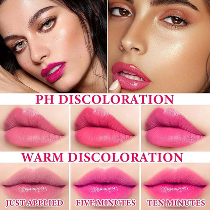 4Pcs Aloe Vera Color Changing Lipstick,Aloe Vera Lip Balm Set Temperature Color Change Lip Gloss Magic Lipstick Waterproof Long Lasting Nutritious Moisturizer Lip Balm Makeup Kit