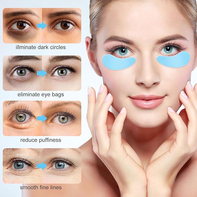 Joez Wonderful Under Eye Patches 4 Pairs, Silicone Reusable Eye Patches, Under Eye Mask for Skin Care Effect to Reduce Wrinkles and Fine Lines, Tin Case