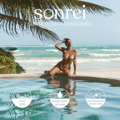 Sonrei Sea Clearly Premium SPF 50 Clear Face and Body Organoshield Sunscreen Gel | UVA, UVB & Antioxidant Enriched, Water Resistance, UV Protection, Vegan, GMO & Gluten Free - 3.4 Fl Oz (Pack of 1)