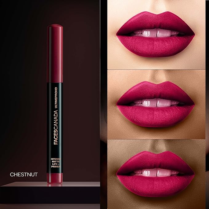 Ultime Pro HD Intense Matte Lipstick + Primer - Chestnut 27 | 9 Hour Long Lasting Lip Color | Lightweight & Smudge Proof Matte Finish | 0.05 Oz/1.4g