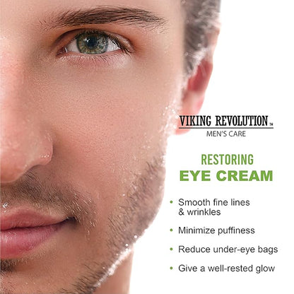 Viking Revolution Men's Eye Cream - Natural Anti-Aging, Dark Circle Treatment, Reduces Puffiness & Crowsfeet - 6ml