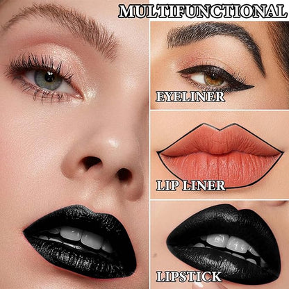 3 Pcs Lip Liner and Lipstick Set,Waterproof Black Liner,Long