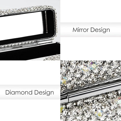 Lipstick Case with Mirror, Rhinestone Crystal Lipstick Organizer Organizer