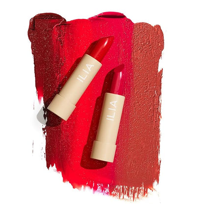 ILIA - Color Block Lipstick | Non-Toxic, Vegan, Cruelty-Free, Hydrating + Long Lasting, No Budge Color with Full Coverage (Cinnabar (Muted Brick With Warm Undertones), 0.14 oz | 4 g)