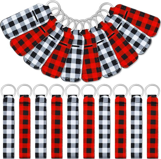 Patelai 20 Pcs Christmas Lipstick Holder Keychains Set Gift