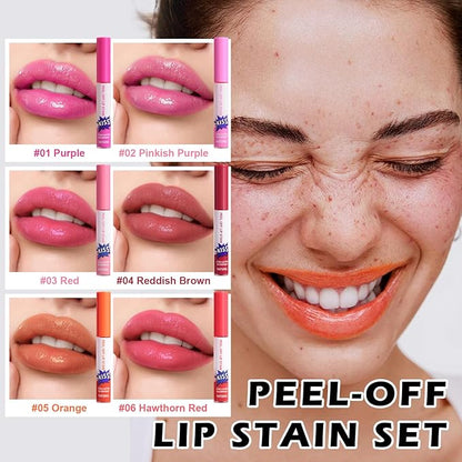 6 Colors Lip Stain Peel Off Lip Tint Long