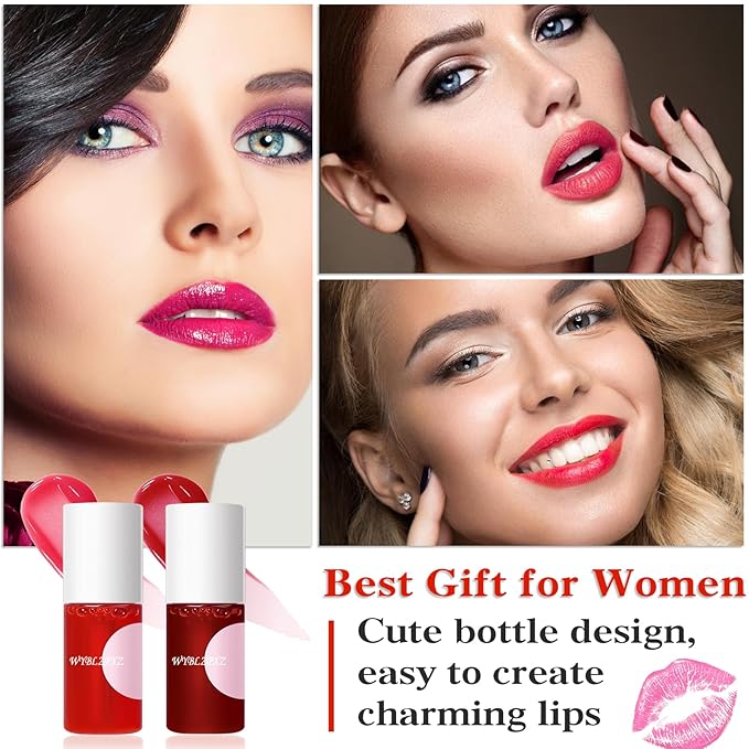 2 Colors Wine Lip Tint,Liquid Wine Lipstick,Wine Tint Long