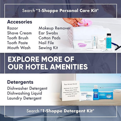 Terra Pure Desert Breeze Hotel Soaps & Toiletries Bulk Set | 1-Shoppe Amenities Kit | 1oz Shampoo & Conditioner, Body Wash, Lotion, Bar Soap | Travel Size | 75 Pieces