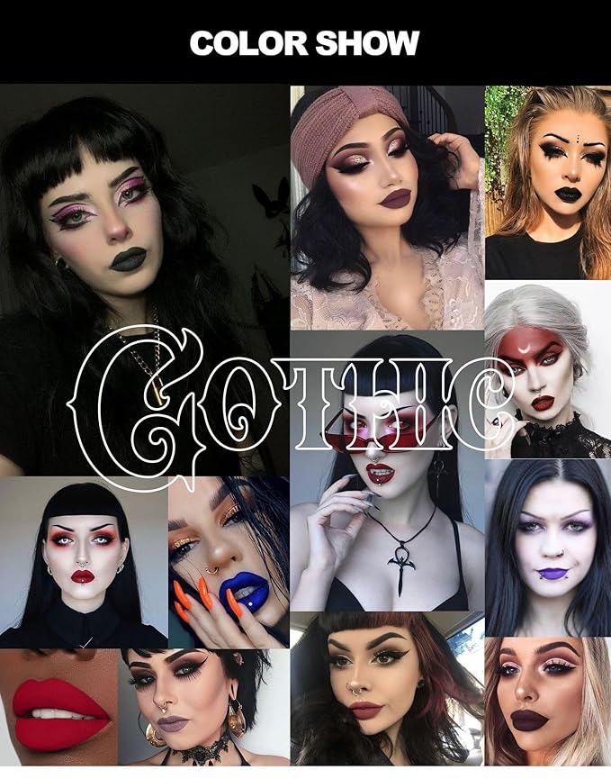 R.Y.M 4Pcs Gothic Style Lipstick Kit, Stay Moisturizing, Gothic
