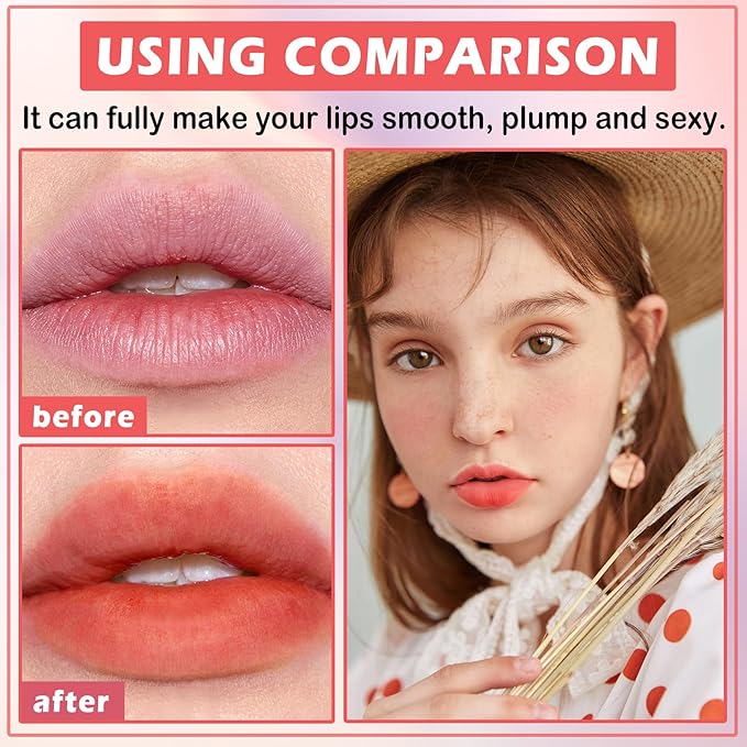 Peel Off Lip Stain Peel Off Lip Tint Stain Highly Pigmented Lip Peel Off Stain Long Lasting LipStains Peel Off Nude Lip Gloss Matte Liquid Lipstick Lip Makeup for Women（01 Coral Pink）