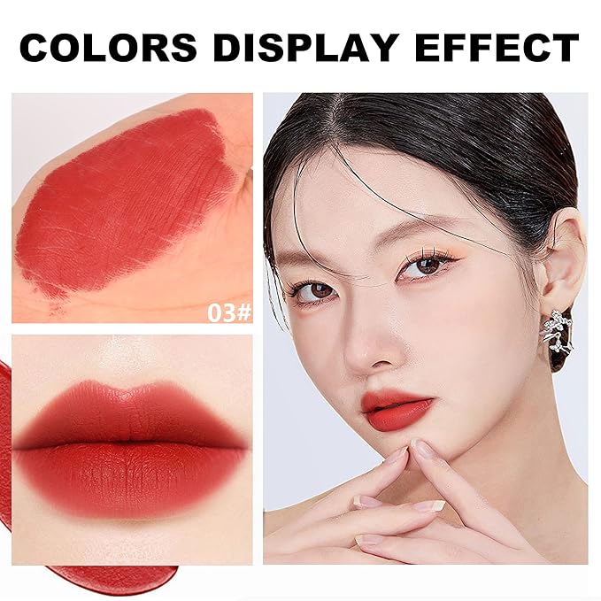 Velvet Matte Lipstick Stick with Brush-2 in 1 Long