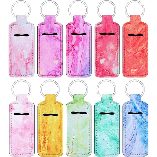 Blulu 10 Pieces Lipstick Holder Keychains Clip-on Lipstick
