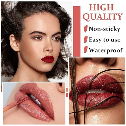 3 Colors Nude Matte Lipstick Set Liquid Lipstick Velvet Nude Pink Lipstick Lip Stain Long Lasting Waterproof,Non-Stick Cup Not Fade Lip Gloss Lipstick for Women Lip Makeup Lip Stick Set A
