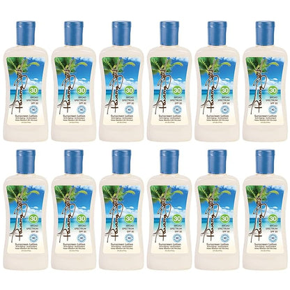 Panama Jack Sunscreen Suntan Lotion - SPF 30, Broad Spectrum UVA/UVB Protection, PABA, Paraben, Gluten & Cruelty Free, 6 FL OZ (Pack of 12)