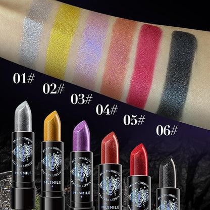 Glitter Lipstick, Pearlized Shimmering Metallic Lip Color, Moisturizing Glitter
