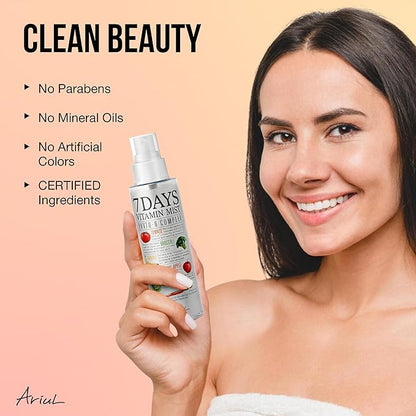 Ariul 7 Days Vitamin Mist - 4 in 1 Hydrating Face Mist, Makeup Setting Spray & Facial Toner, Perfect Makeup Finish Spray for Dewy Look, Suitable for All Skin Types (5.07 Fl.Oz) (Pack of 2)