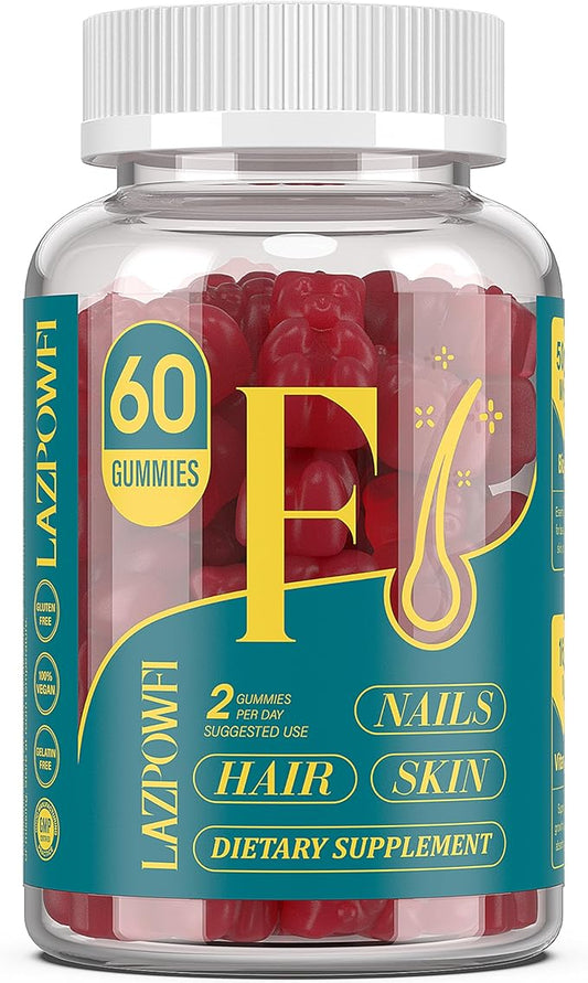 Biotin Gummies for Hair, Skin and Nails - Hair Vitamins for Men & Women, 10,000mcg Max Strength Vitamin B7 for Hair Growth and Stronger Nails,60 Counts - Cranberry Falvor-5