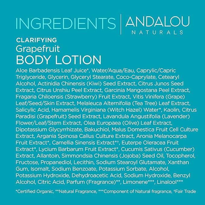 Andalou Naturals Body Lotion, Clarifying Grapefruit