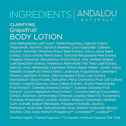 Andalou Naturals Body Lotion, Clarifying Grapefruit